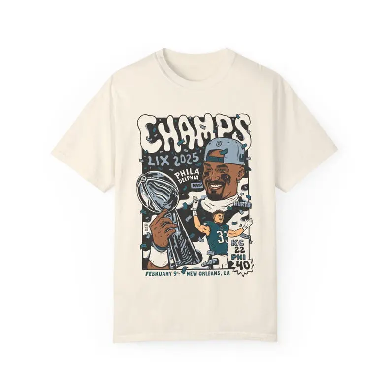 Eagles Champs, Philadelphia, Unisex Comfort Colors Tee, Philly Artist Brunofsky
