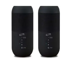 iLive Indoor Outdoor IPX6 Waterproof Bluetooth Wireless Speakers with Removable Stakes in Black (Set of 2) Altavoces inalámbricos