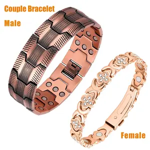 Copper Magnetic Adjustable Bracelet for Men and Women Ideal for Couples Arthritis Pain Relief Wellness Jewelry Gift for Trendy Stack Bangle