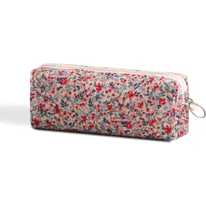 Pencil Case Pen Case Office College School Storage Bag Pouch Holder Box Organizer Makeup Pouch  Bag Aesthetic floral flower Cute Pencil Case for Girls Boys  (Small floral beige)