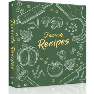 Recipe Binder 8.5x11 3 Ring, Recipe Book to Write in Your own Recipes, Full Page Recipe Binder with Plastic Sleeves, Blank Recipe Cards and Dividers (Dark Green)