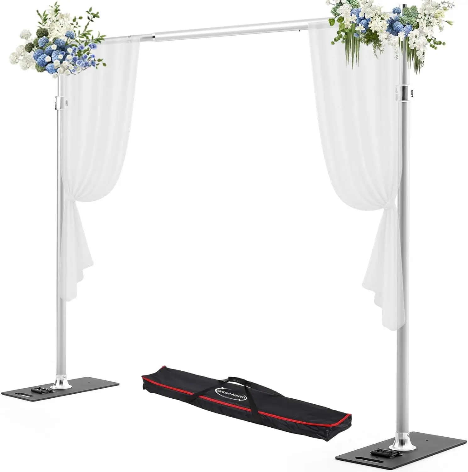 Adjustable Camera Backdrop Stand (9.2ft x 9.2ft) with Iron-Aluminium Construction, Carry Bag & Accessories for Wedding, Photography Studio Use