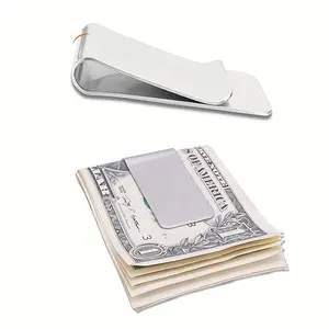 1pc/2pcs Money Clip For Cash And Credit Cards Money Holder Clip For Men, Minimalist Money Clips Credit Card Holder Wallet Stainless Steel Money Clip