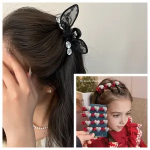 Cute Side Braided Bangs Hair Clip Set, Super Cute Clips, High-End Front Forehead Rhinestone Fringe Hair Clips, Single Item Pack, No Ca Prop 65 Warning