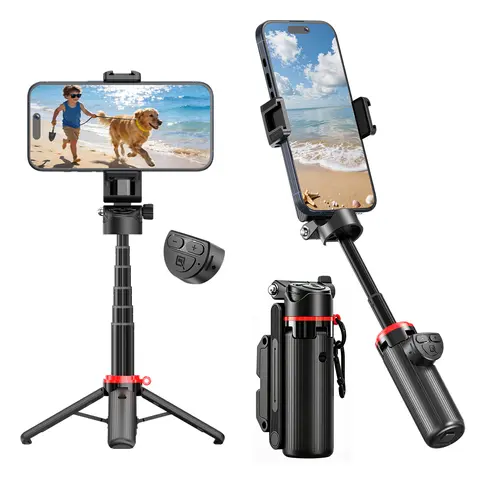 4-in-1 Wireless Selfie Stick & Mobile Monopod with ABS Quad-Leg Base, 360° Rotation, Bluetooth 5.3 Remote, Extendable Lightweight Design, 2026 Vlogging Phone Holder for Android/iOS, Travel-Ready Wireless Selfie Accessories