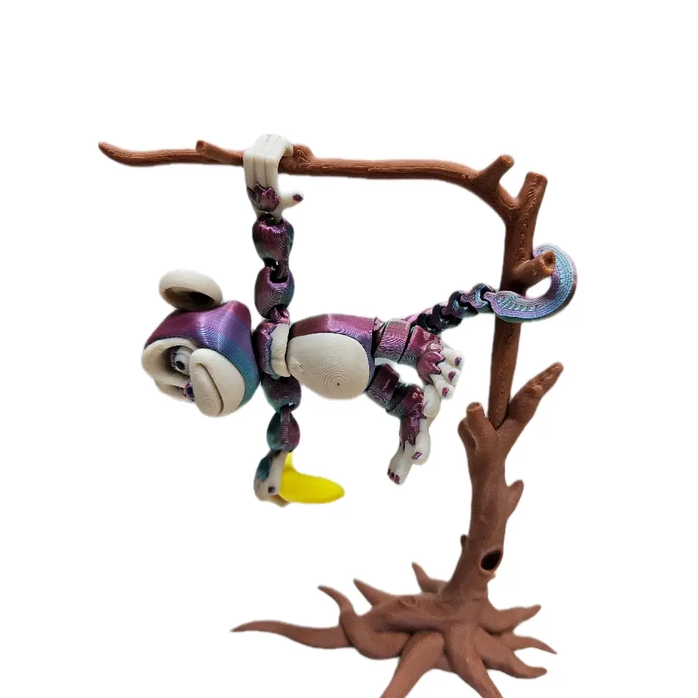 mini rainbow flexi monkey with tree and Banana
