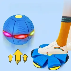 Stretchy Magic Flying Saucer Ball, Foot-Press Transforming Ball Toy, Indoor Outdoor Sports for Kids, Fun Play Equipment，Transformable Ball Disc Toy，Decompression Flying Flat Throw Disc Balls Toy for Childrens Outdoor Sports Kids Gift