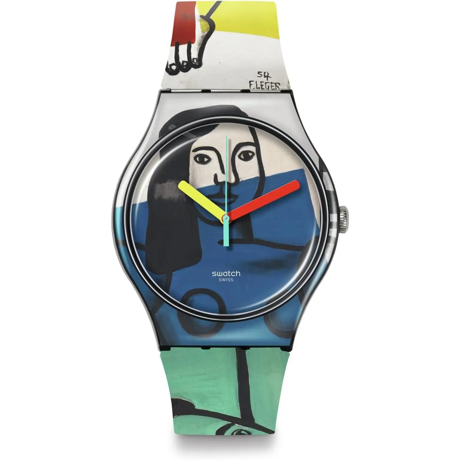 Swatch New Gent Unisex Watch Casual Bioceramic Black Quartz Waterproof Leger'S Two Women Holding Flowers