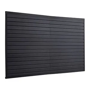 VEVOR Slat Wall Paneling, 8 x 4 ft, PVC Garage Slatwall with Modular Design, Black Slat Wall Easy-to-Install Adjustable Slatwall Panel with Coupling Structure & DIY Cutting, Fits for Storage & Display Modern