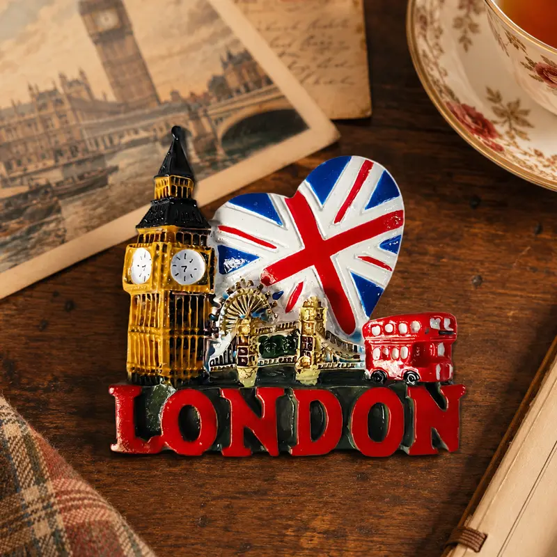 London UK Fashion Irregular Magnetic Refrigerator Magnet - Construction Travel Souvenir, Personalized Fridge Decor, Kitchen Accessories, Travel Souvenir Graphic Refrigerator Magnets for Home Use