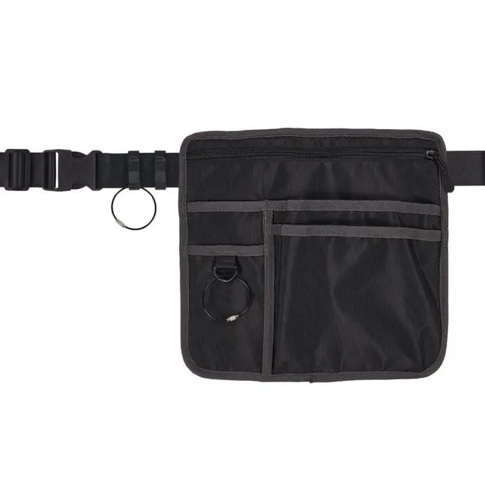 Ergodyne EGO13719 Abrasion-Resistant Server Apron Pouch for Restaurants, Adjustable Waistband Belt, 5 Pouch Pockets, Fits Check Folio or POS Handheld Device, Black