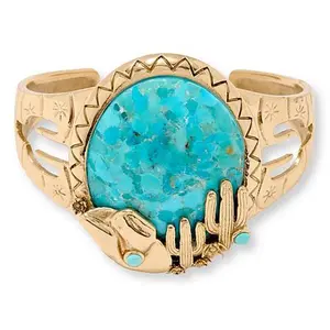 GemHues Composite Turquoise Desert Collection Statement Cuff Bracelet
