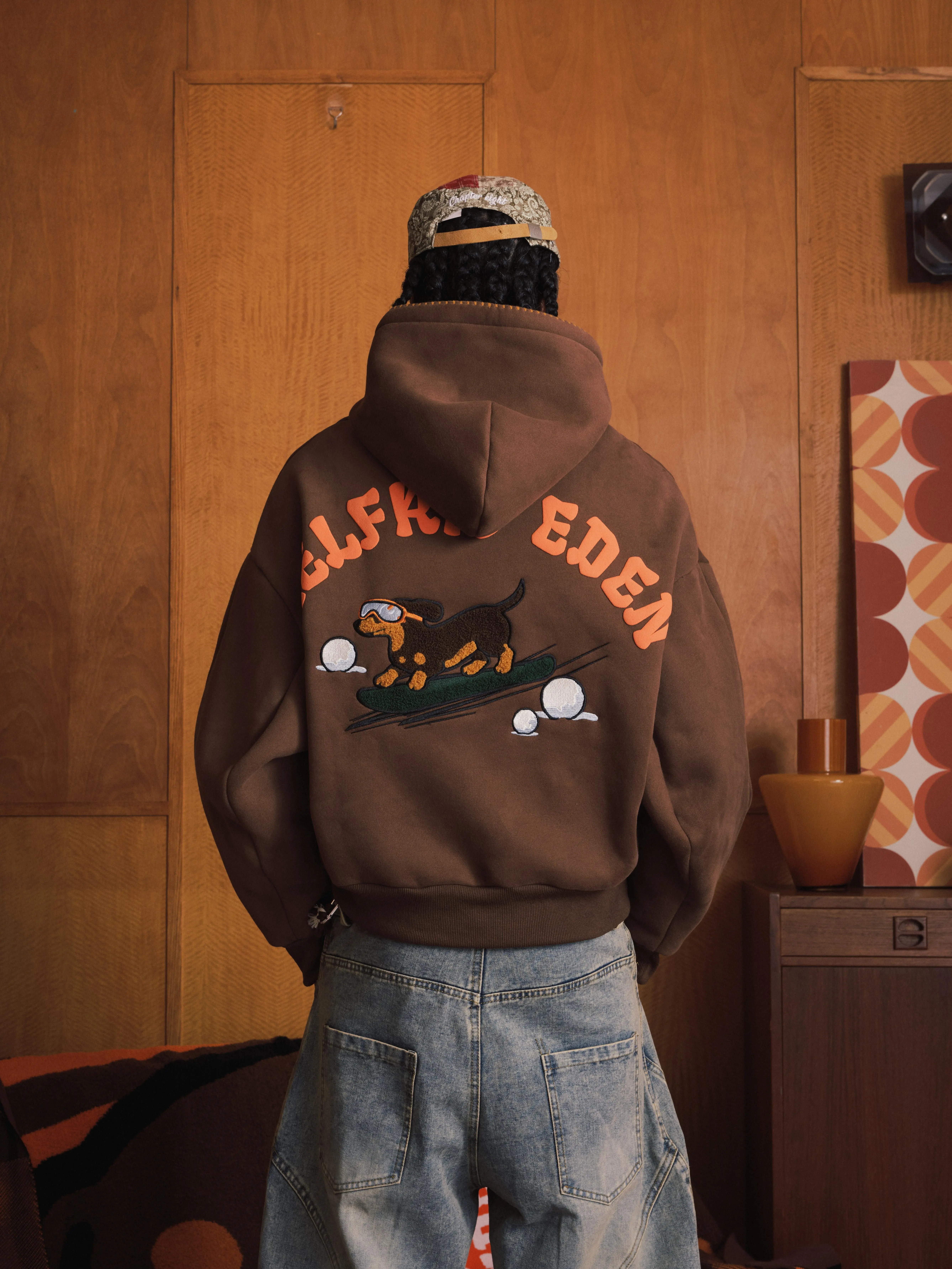 Aelfric Eden Boxy Dachshund Graphic Hoodie Unisex Trendy