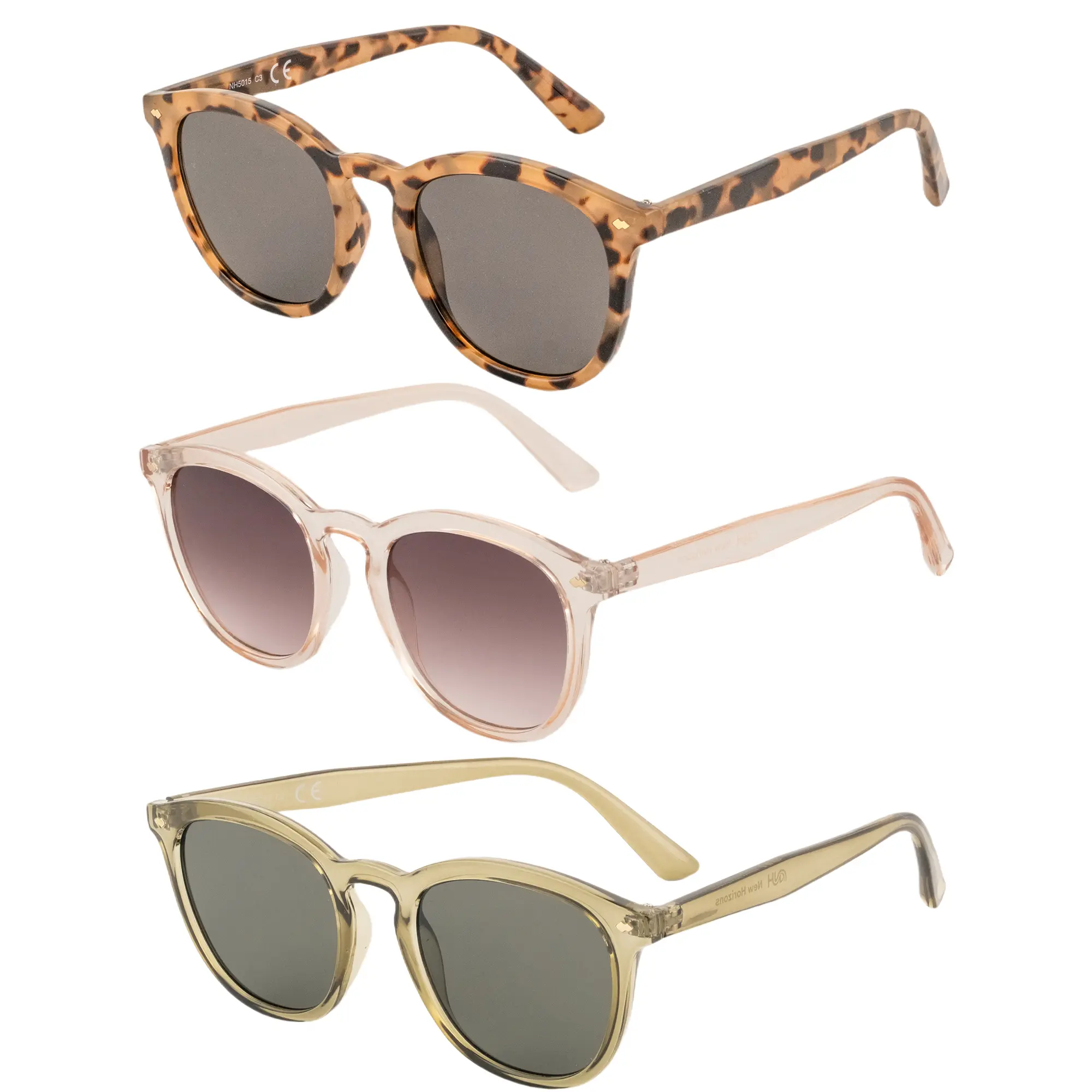 New Horizons Round Tortoise Shell Sunglasses for Men & Women, Polarised Lens with UV400 Protection, Stylish Lightweight Frame for Casual Driving, Stylish Accessories, Polycarbonate, Full Rim, Uv-Protection, Statement Frame Glasses, Ideal Gift, Pc, Sunglas