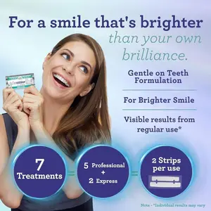 Coconut Oil Teeth Whitening Strips 7-Day Treatment (14 strips), suitable for sensitive skin, non-acidic formula
