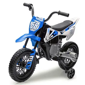 【Black Friday】GARVEE 12V Electric Motorcycle for Toddlers Ages 3 and Up, Featuring Metal Build, Dual 25W Motors, Twist Grip Throttle, Training Wheels, Spring Suspension, and Powerful Performance in Blue