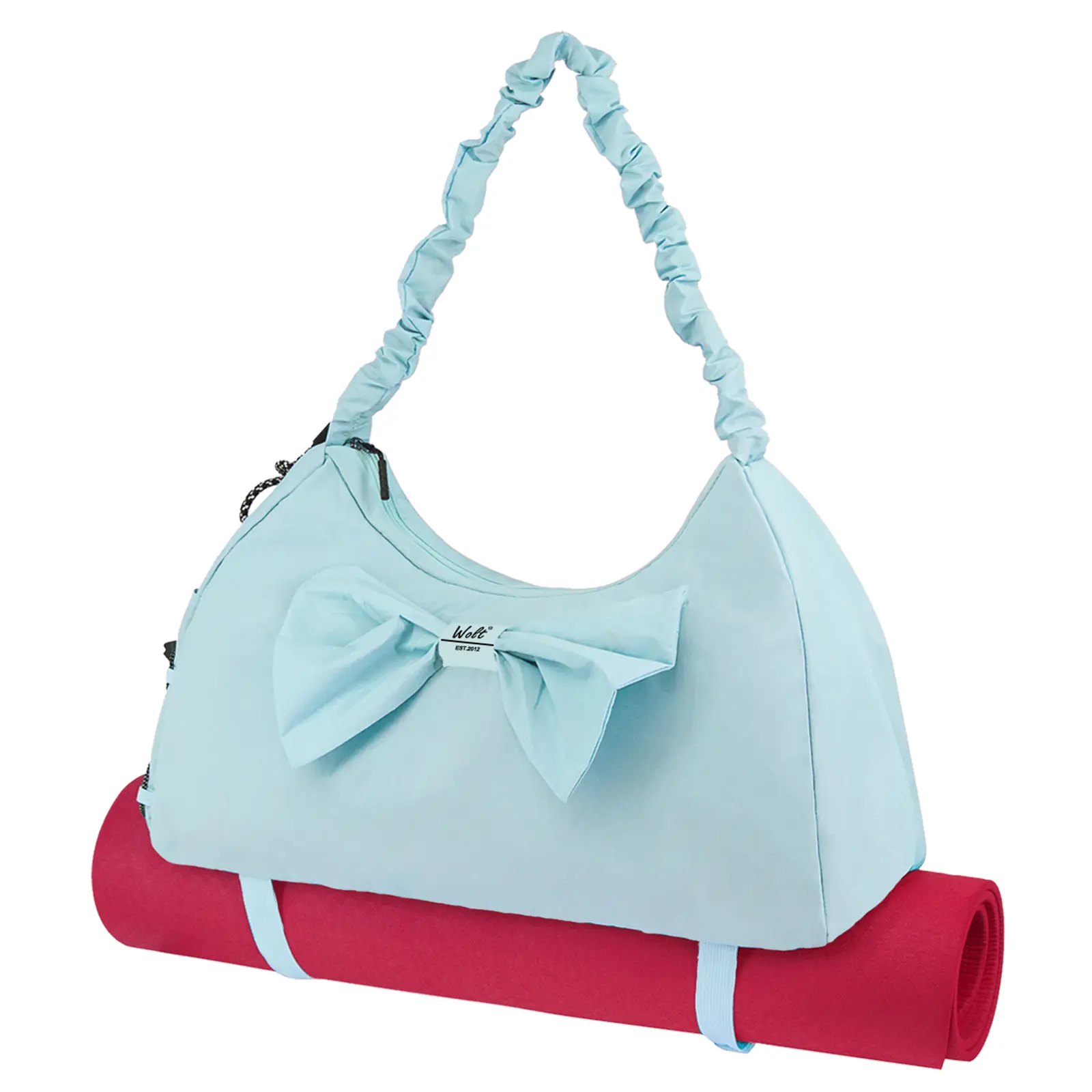Wolt Multifunctional Sports Bag - Waterproof, Portable Lightweight Weekender with Bow Detail, Independent Trainer Compartment, Purse Shoulder Design, Cute Sporty Yoga-Inspired Outdoor Fitness Bag for Moms, Trainer Bag