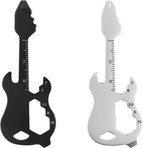 Beer Bottle Opener Stainless Steel Guitar Shaped Pocket Beer Opener Tool for Music Lover Bartender Cool Small Guitar Bar Bottle Opener(Black, Silver) quick open cap