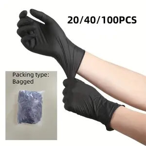20/40/100 Pcs Heavy-Duty Nitrile PVC Gloves, Powder-Free, Latex-Free, Household Kitchen and Outdoor Working Gloves, Cleaning Supplies