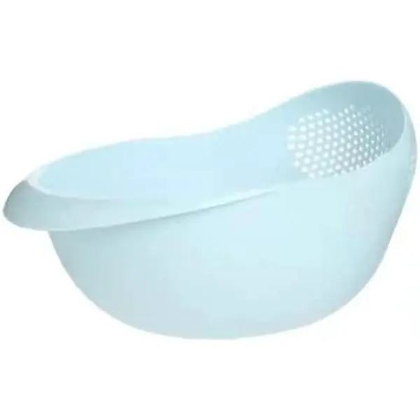 Rice Sieve Plastic Colander Kitchen Drain Basket with Handles Rice Bowl Strainer Strainer Basket Sink Drain Kitchen Tools (blue)
