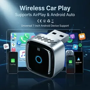 cars accessories 2-in-1  carplay wireless  adapter, carplay adapter, suitable for Apple and Android systems, suitable for car displays, smart navigation, making phone calls, entertainment.bluetooth car adapter.wireless carplay adapter.