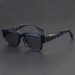 Slim Rectangle Frame Sunglasses for Women Men – Trendy Retro Y2K Narrow Square Sunglasses with UV400 Protection, Stylish Thick Frame Fashion Eyewear for Driving, Travel, Beach, Street Style Outfit