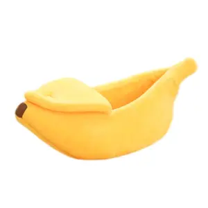 Banana Cat Bed House, Funny Cute Cozy Warm Durable Portable Pet Bed, Cat Mat, Dog Cushion, Pet Supplies Kennel Basket