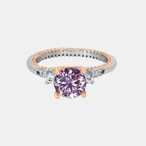 【295】Purple Synthetic Moissanite Luxurious Ring– Elegant and Unique Choice for Special Occasions or Modern Wear
