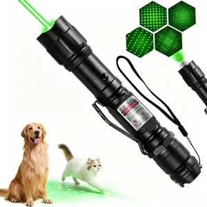 USB Rechargeable Green Laser Cat Toy Pointer - Interactive Pet Chase Light for Indoor Cats, Portable Camping & Hiking Lantern Accessory for Outdoor Pet Play