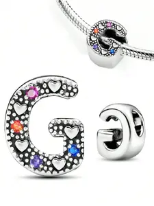 Colorblock Letter Charm Beaded Bracelet, Charm Bracelets, Letter Link Bracelet, Fashionable Jewelry for Women & Men, Trendy All-match & Exquisite Jewelry for Birthday Gift