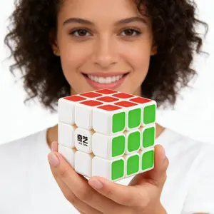 Qiyi Launch W 3x3 Rubik's Cube, Smooth Hand Feel, Professional Competition Level, Includes Tutorial, 56mm Sticker Version