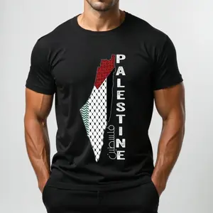 Soft 100 Percent Cotton Palestine Casual Graphic Printed Short Sleeve T Shirt for Men and Women Sizes S to 5XL