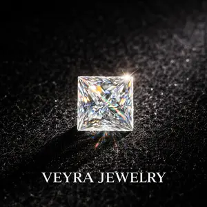 1/2/6 carat Princess Cut white Lab Grown Moissanite VVS1 Clarity GRA Certificate