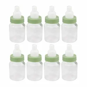 Baby Shower Favor - 36 Pack Mini Milk Bottle Party Favor Gift Bag Boxes 1.5" x 3.5" - Baby Shower Candy Jar (Sage Green)
