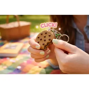 Cookie Fidget Clicker Keychain – Cute Stress Relief Keyboard Click Toy, ASMR Clicker, Sensory Gift