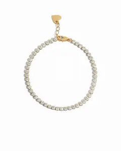 Sami Jewels 3mm Round Tennis Bracelet for Women, 925 Sterling Silver Plated, 14k Gold Plated Tennis Bracelet, High Quality Tennis Bracelet, Stackable Bracelet, Silver Tennis Bracelet