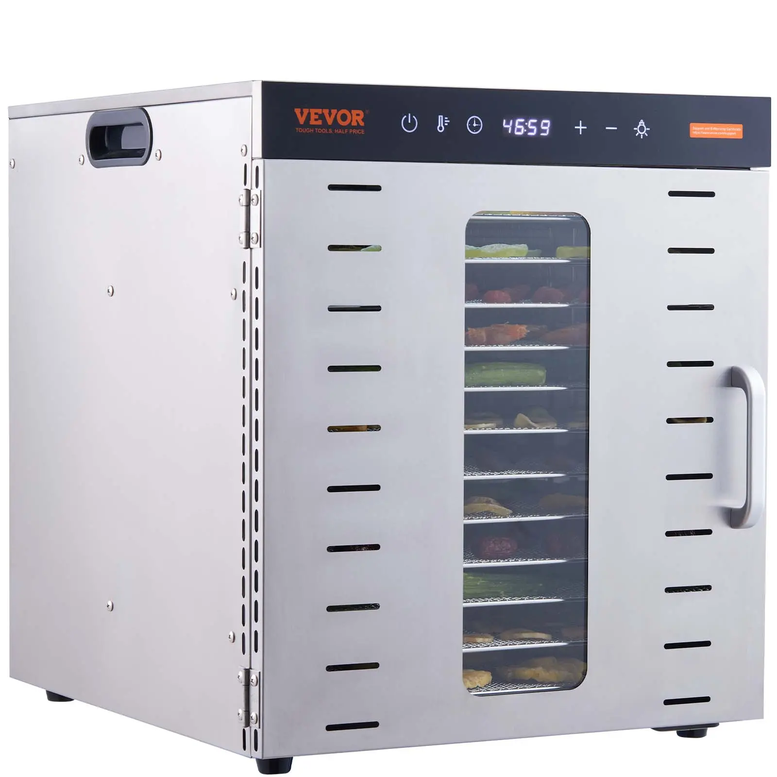 【summerfinds】VEVOR Countertop Food Dehydrator Machine, 10 Stainless Steel Trays 1000W Electric Dryer with Digital Adjustable Timer & Temperature, Multi-Slice Countertop Food Dehydrators for Jerky, Fruit, Father's Day Gift, Multi-Slice Food Dehydrators
