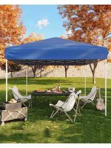 10x10 Pop Up Canopy Tent, Outdoor Canopy Tent With 3 Adjustable Height, Easy Set Up Canopy With 4 Sandbags & Carrying Bag For Camping, Parties,Outdoor Events - Blue