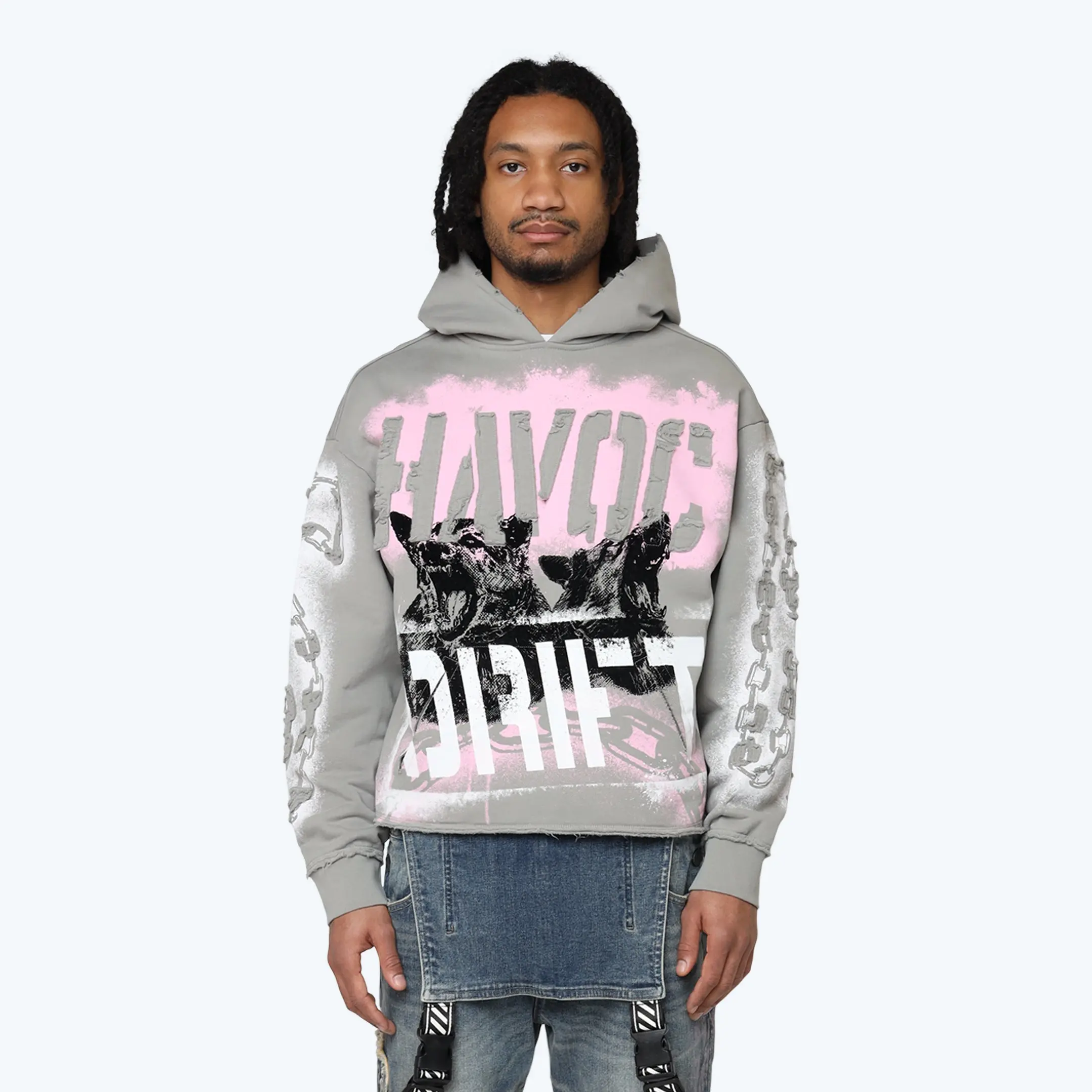 Oversized Havoc Fleece Hoodie - Drizzle
