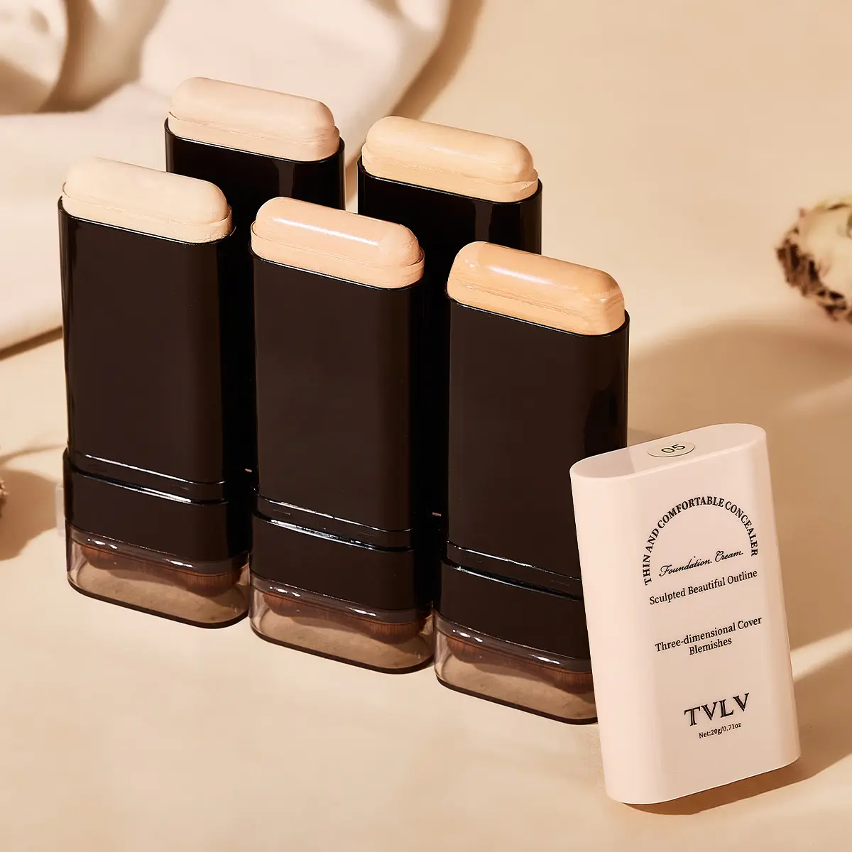 2-in-1 Cosmetic Complexion Stick - Waterproof Foundation & Concealer Hybrid with Brush, Smooth Finish for All Skin Types, Ideal for Daily Makeup Routine, Great Gift Option, Whitening, Concealer & Foundation, Uneven Skin Tone, Foundation Routine