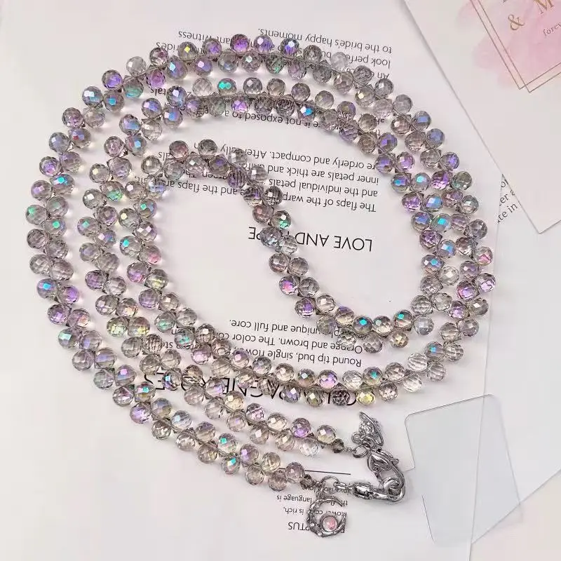 Purple water drop crystal crossbody 130 cm