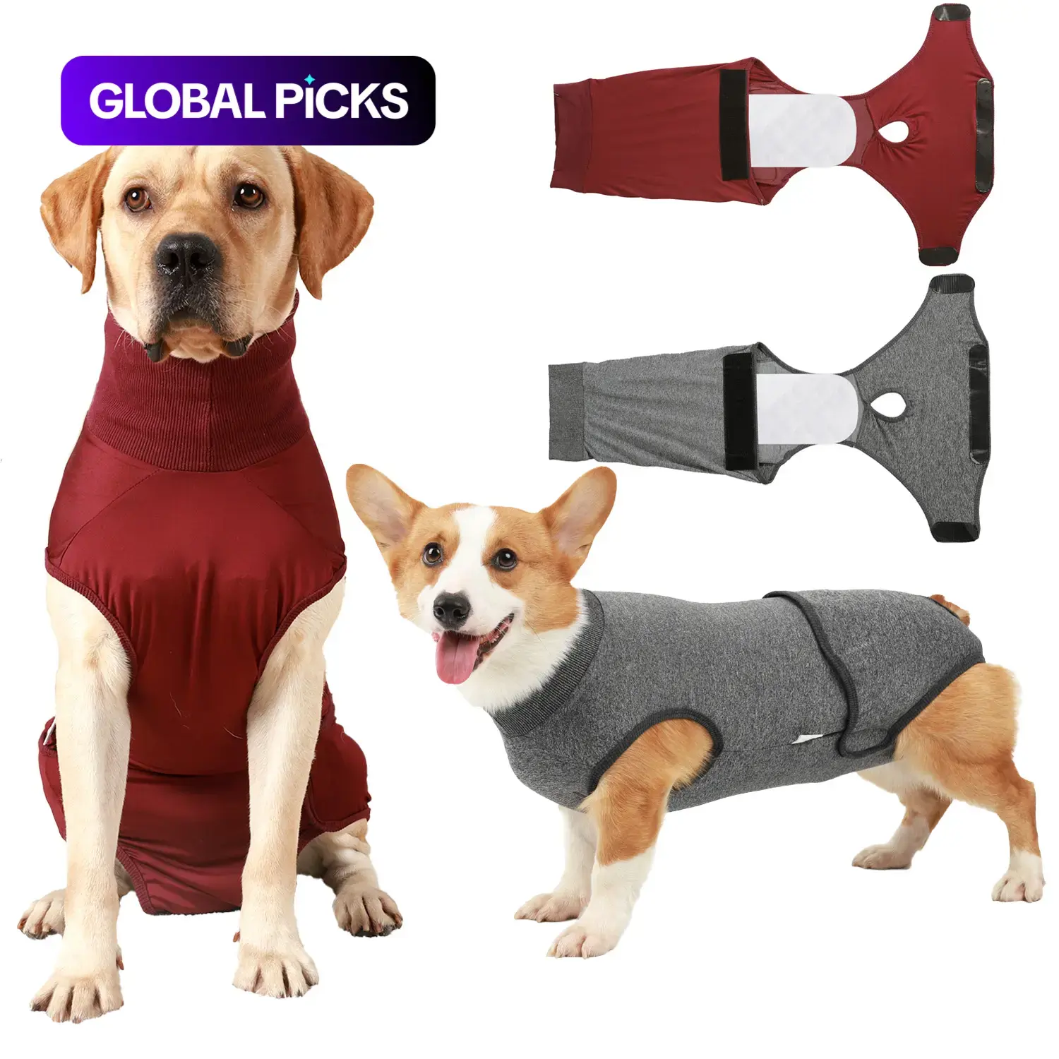 Dog Recovery Suit, Dachshund Clothes, 1 Set Soft & Breathable Dog Onesie, Pet Post-op Apparel Prevents Licking Wounds, Dog Pet Supplies #GLOBAL PICKS