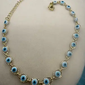 Evil Eye Bracelet Gold-Plated with Blue Eye Charms Durable Alloy 18K Gold Plating Spiritual Stylish Protection Fashionable Gift