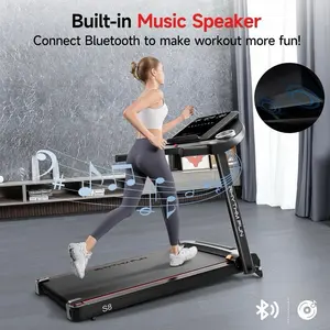 RHYTHM FUN Foldable Incline Treadmill for Home, 8.0 MPH Speed, 8% Max Incline, Handle-Equipped, Low-Noise, 300 lbs Weight Capacity