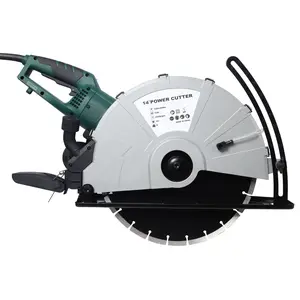 14-Inch Wet/Dry Electric Corded Circular Concrete Saw 2600W Power Angle Cutter with Water Line and Guide Roller, Includes Blade, ETL Certified, Portable Handheld Masonry Cutting Tool for Construction and Renovation, Living Room Table for Sofa