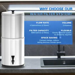 Filter System Water Filtration Bucket for Home Outdoor Camping Hiking Emergency Preparedness