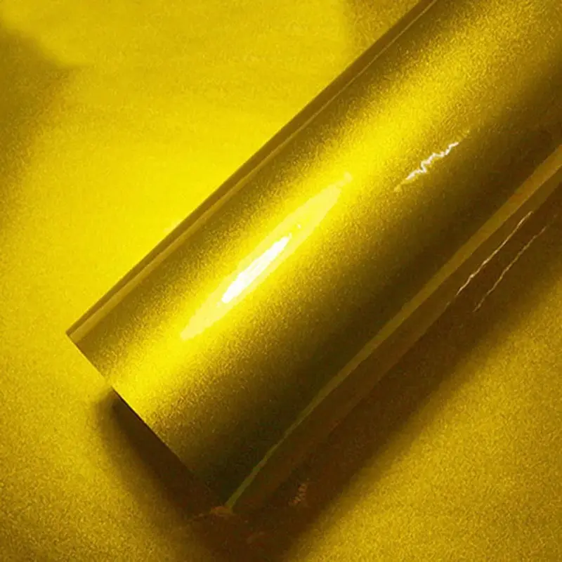 Ultra Glossy Amber Gold Glitter Metallic Vinyl Wrap Film Roll With Air Release Self Adhesive Car Motorcycle DIY Decal Sticke Vinyl Car Sticker