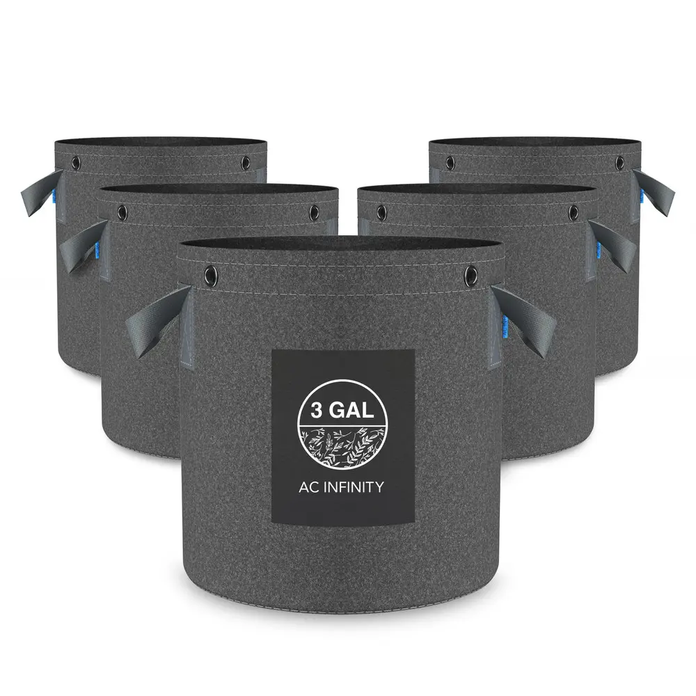 Heavy Duty Reusable Fabric Pots,  3 Gallon, 5-Pack
