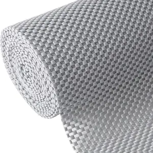 Non-Adhesive Shelf Liner Roll 12 Inches x 20 Feet, Non Slip Durable Easy Clean Drawer Shelving Liner for Kitchen Cabinets Storage Desks, Light Gray