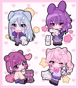 Nightcord At 25 (Niigo) Acrylic Keychains - Cute Acrylic Cartoon Keychain, Funny Meme Character Charm for Keys, Bags, Backpack, Durable Gift for Fans & Collectors